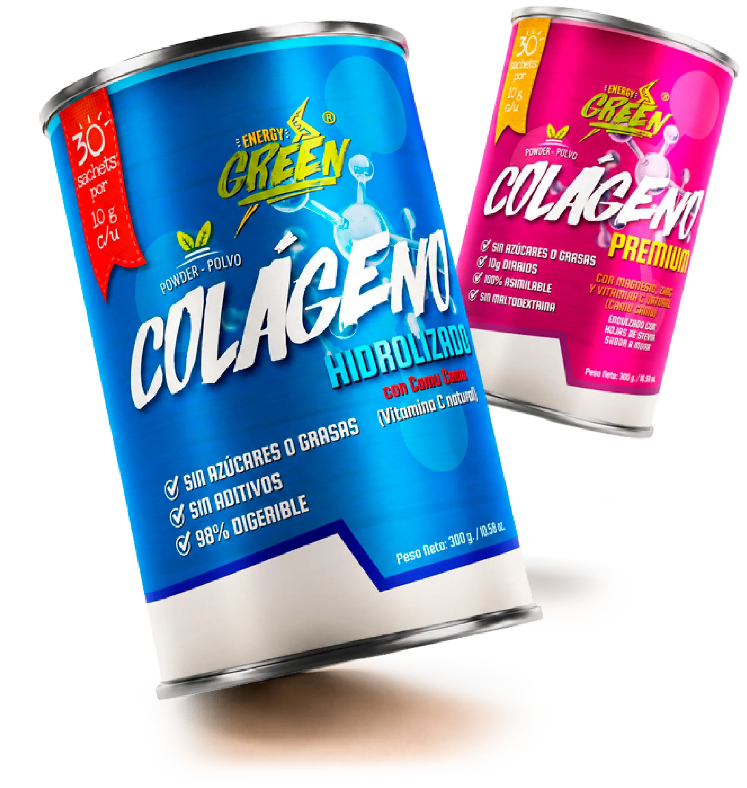 Colágeno Hidrolizado Energy Green con Camu Camu y Colágeno Premium con Magnesio y Zinc